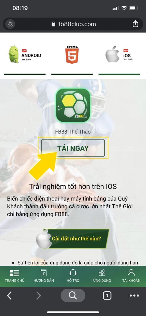 Cách tải App FB88 cho iOS